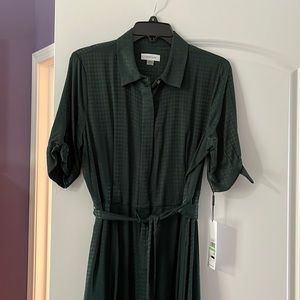 Calvin Klein NWT midi dress. Hunter green.